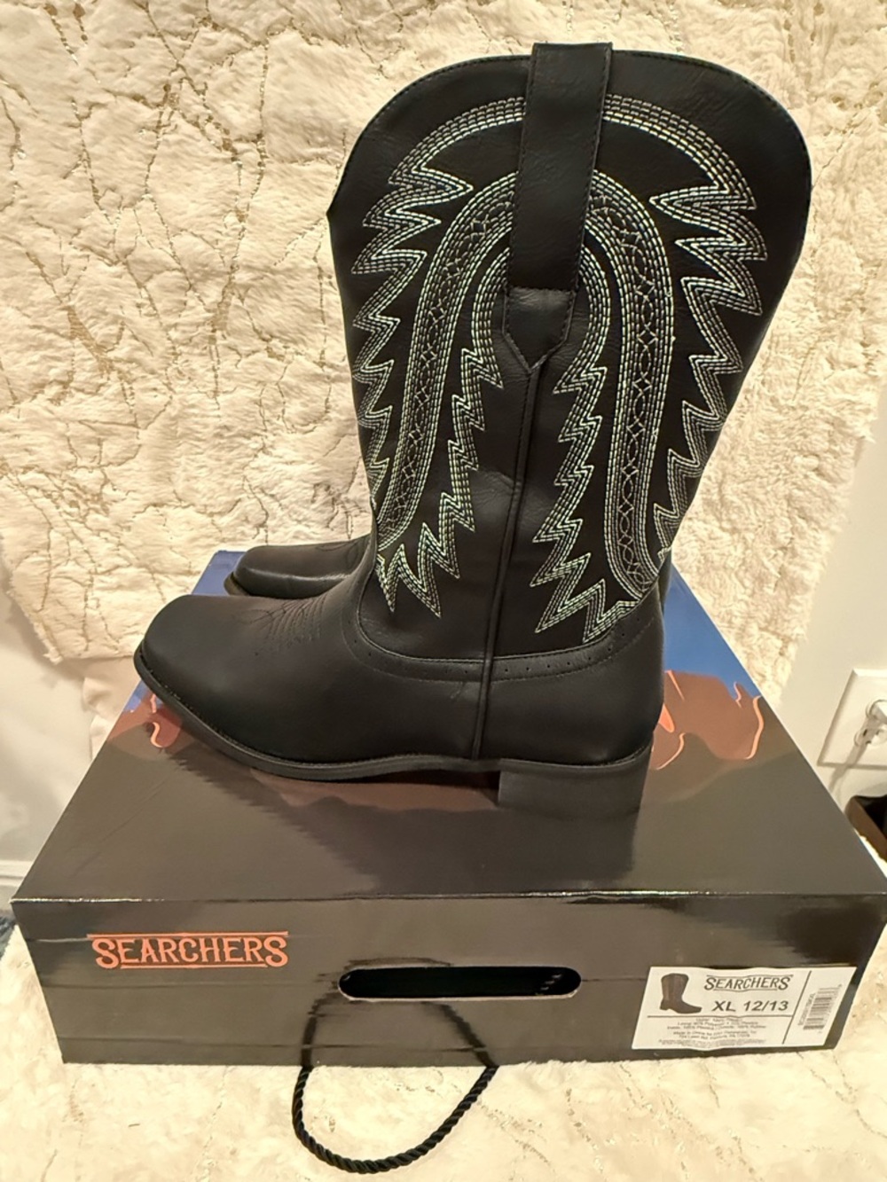 Searchers Black Western Pull-On Boots